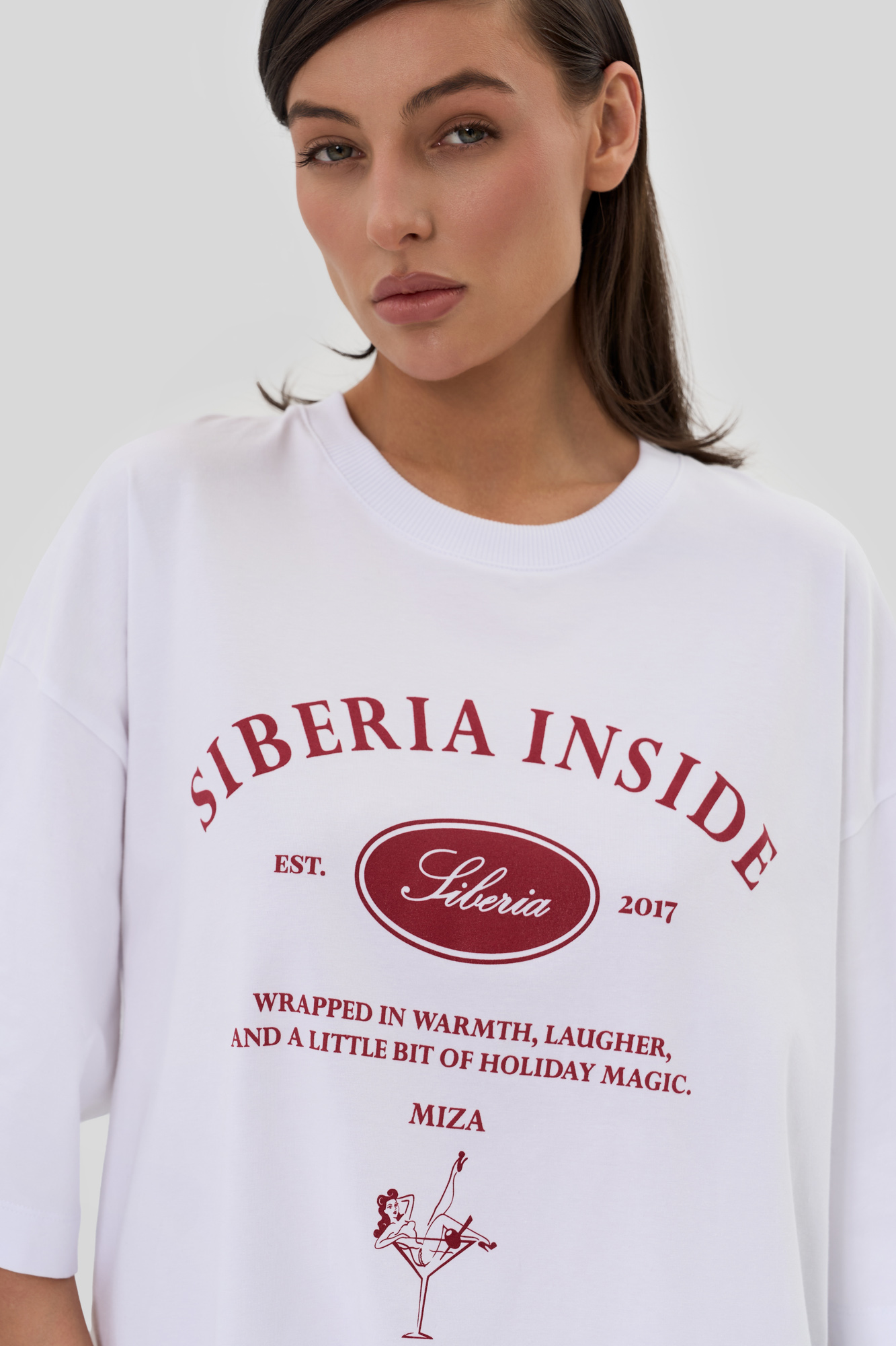 Футболка unisex Over (L белый/бордовый)