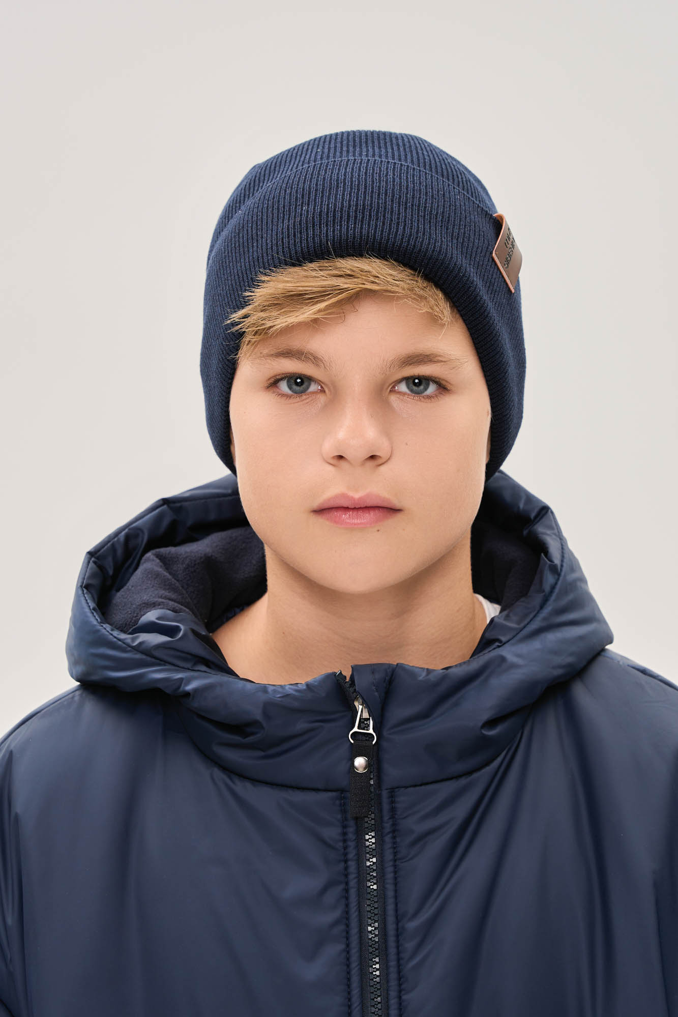 Шапка хлопковая (one size (50-54) синий)