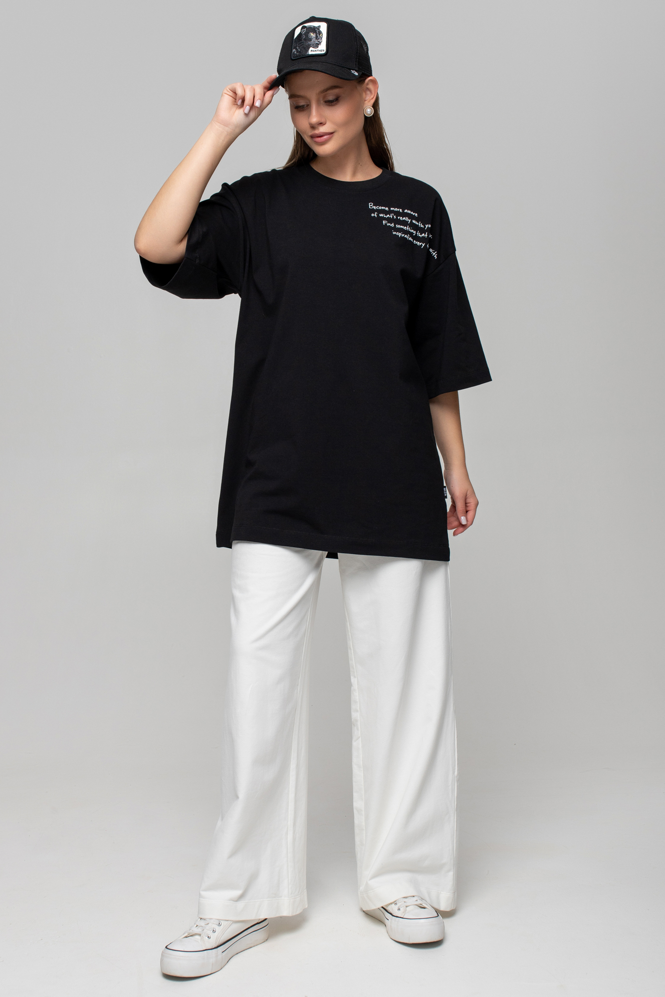 Футболка Over Size (L черный)