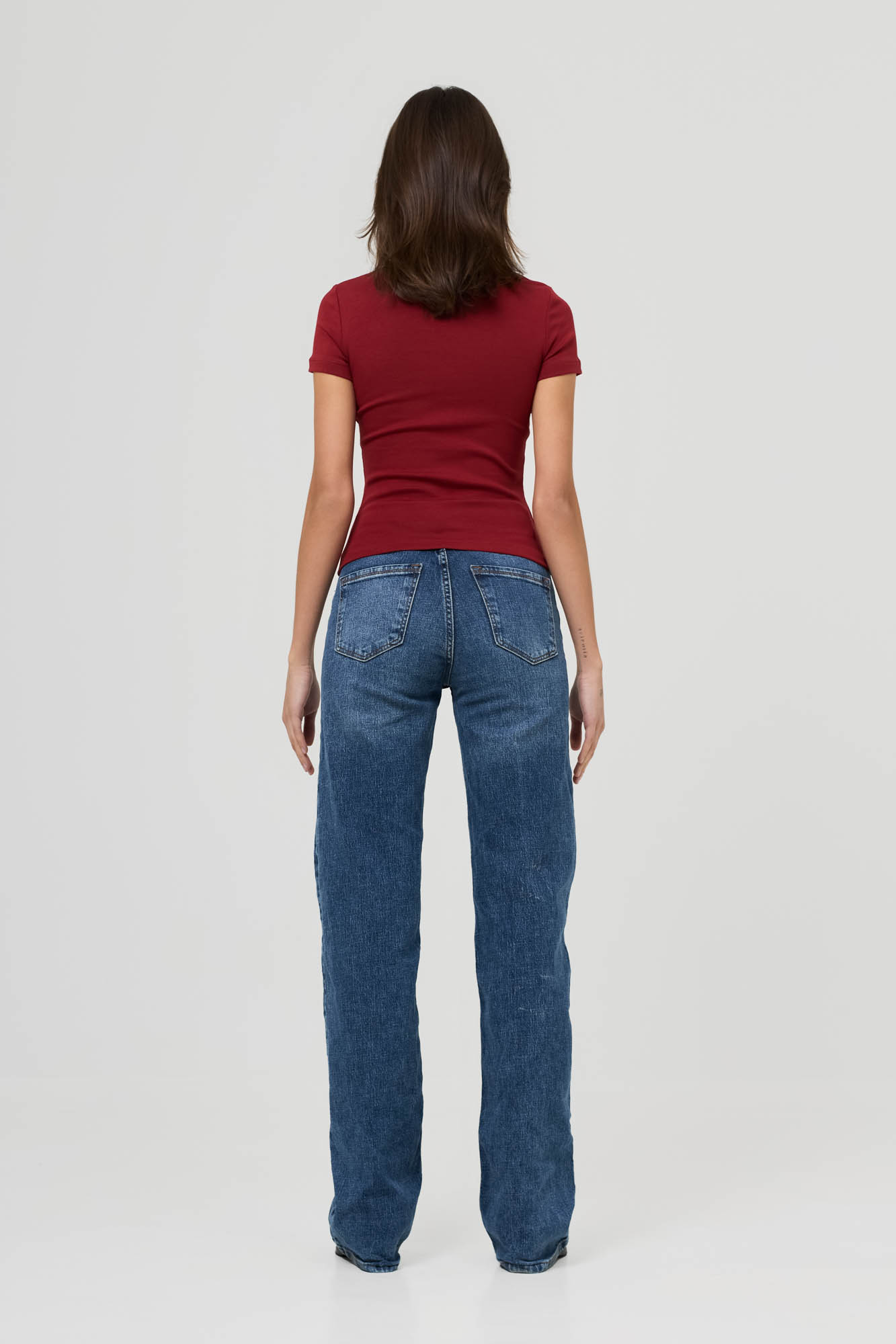 Футболка силуэта Slim (46 бордовый)