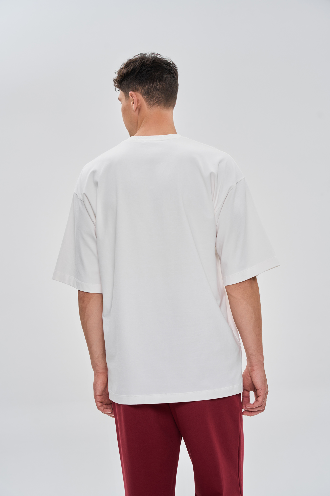 Футболка unisex Over (L белый/бордовый)