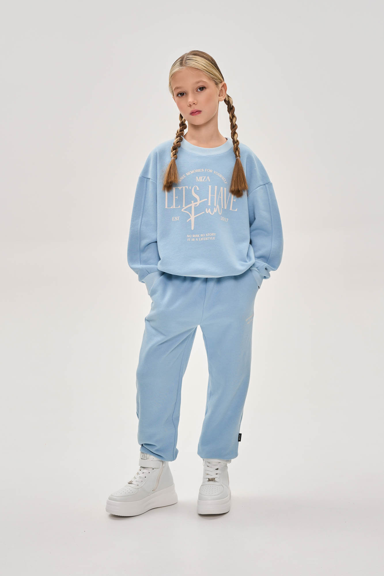Костюм из футера (104 голубой)