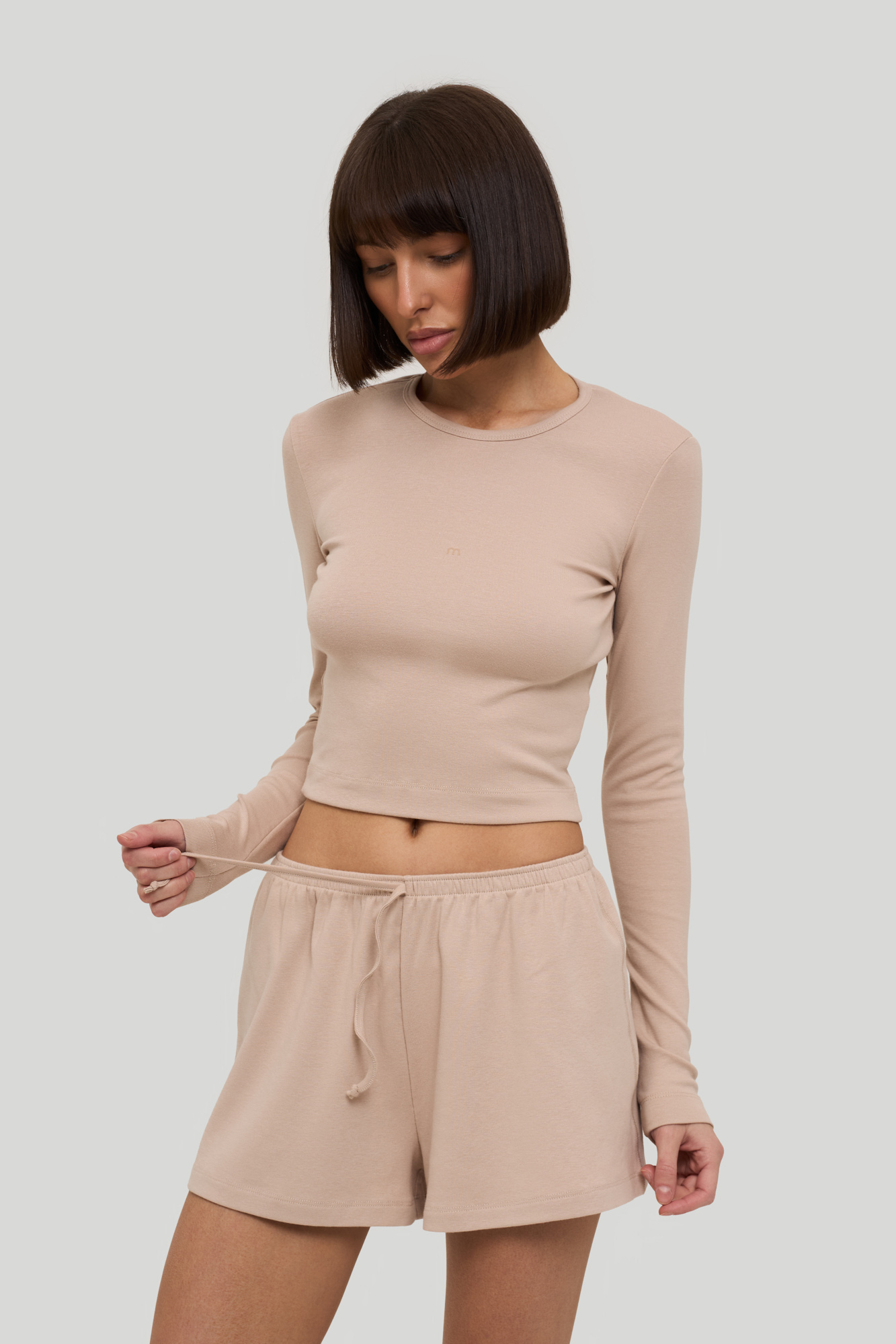 Лонгслив Organic (XS/S светлый латте)